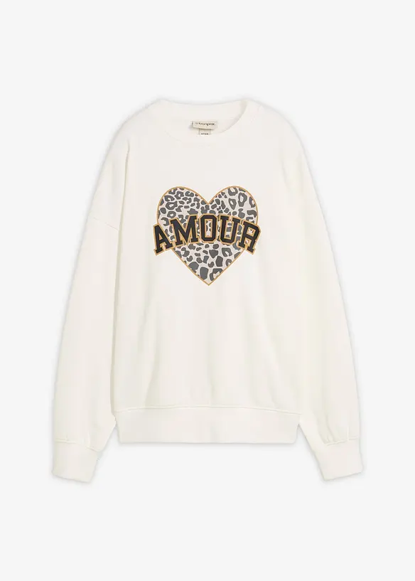 Oversized sweater van katoenmix, bonprix