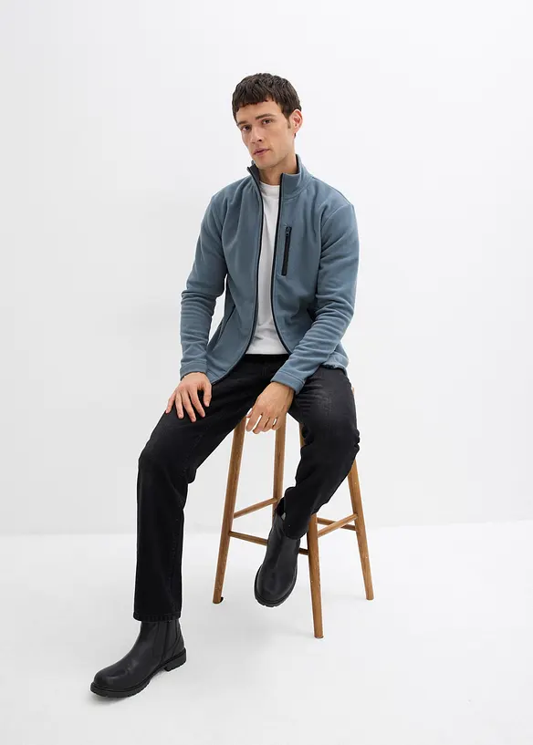 Zachte fleece vest met handige ritszakken, bonprix