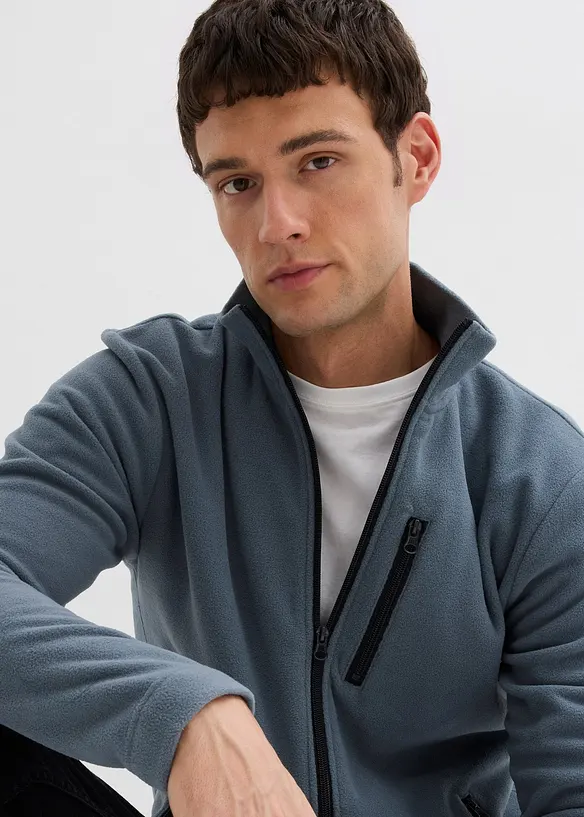 Zachte fleece vest met handige ritszakken, bonprix