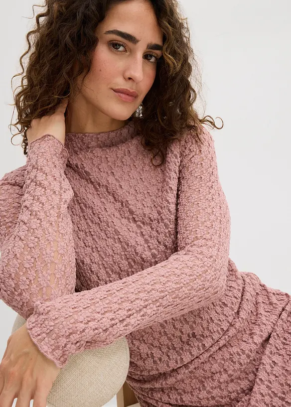 Kanten jurk met puntige onderrand, bonprix