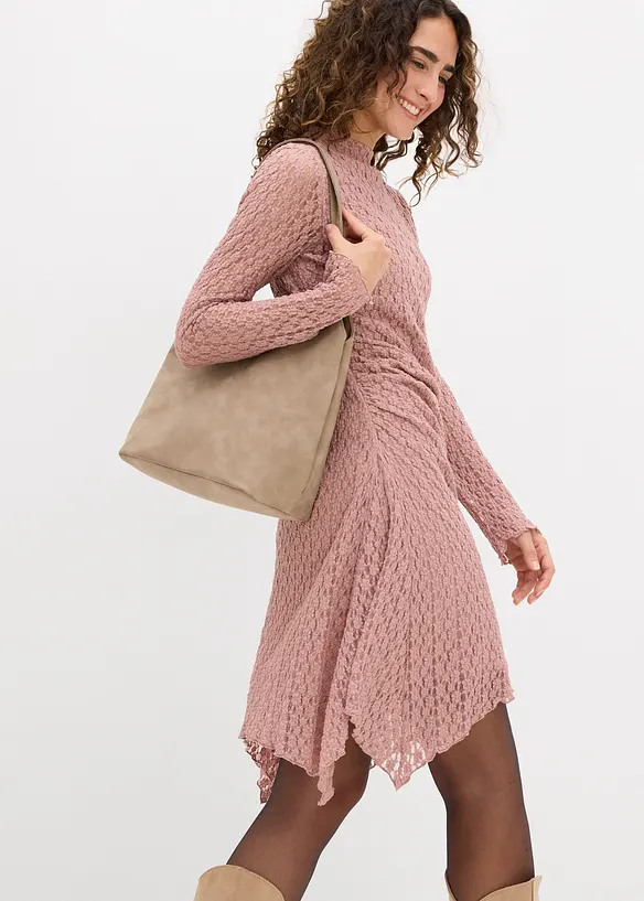 Kanten jurk met puntige onderrand, bonprix