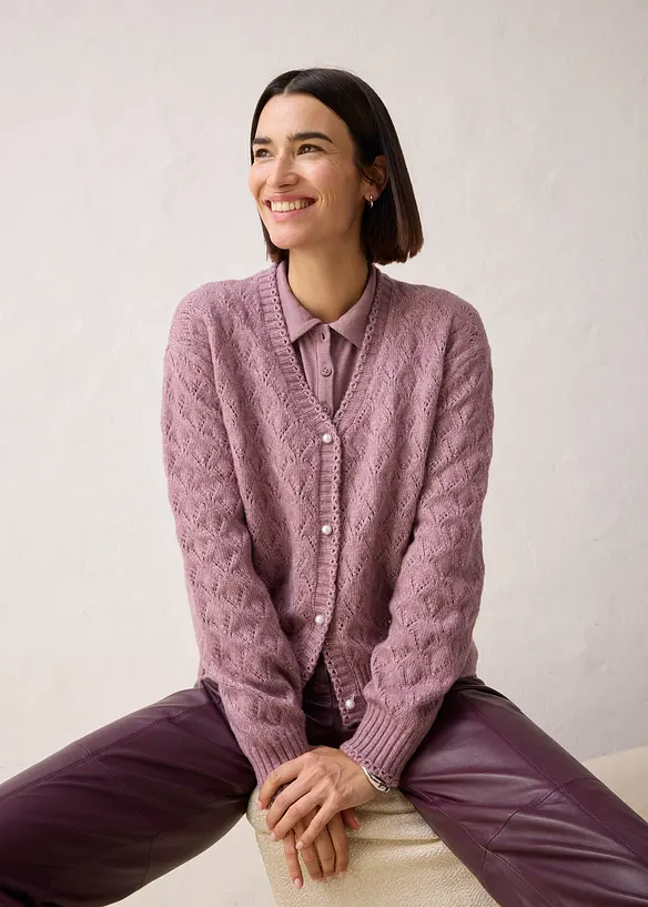 Ajour vest met wol, bonprix