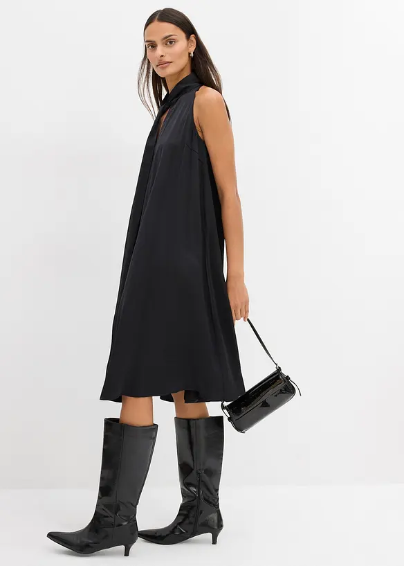 Satijnen mini jurk van een viscosemix, bonprix