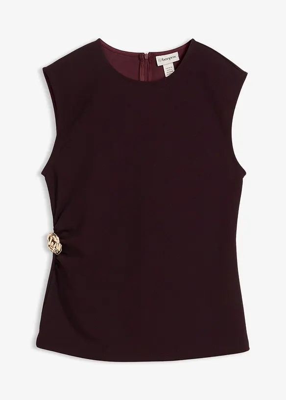 Top van crêpe met decoratieve gesp, bonprix