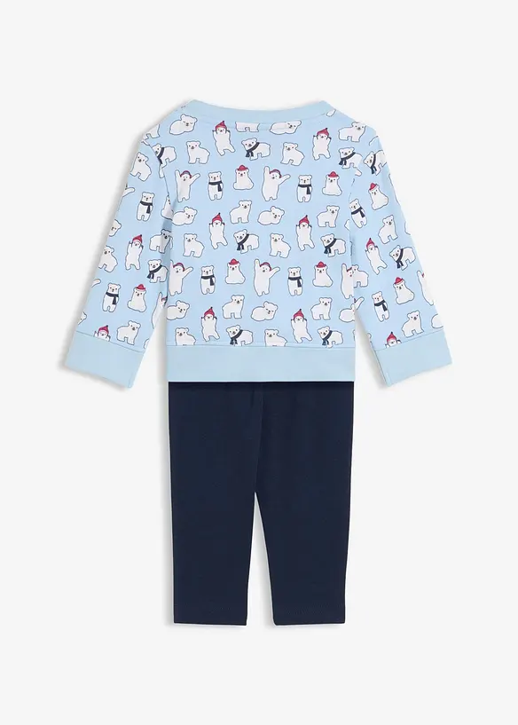 Sweater en kruiplegging van puur biologisch katoen (2-dlg. set), bonprix