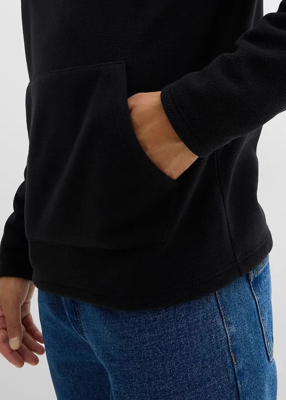 Zachte fleece trui met capuchon, bonprix