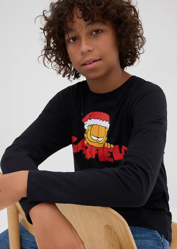 Garfield longsleeve met kerstmotief van puur katoen, Garfield