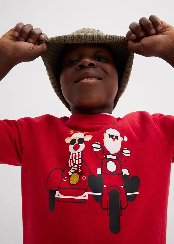 Sweater met kerstmotief van puur biologisch katoen, bonprix