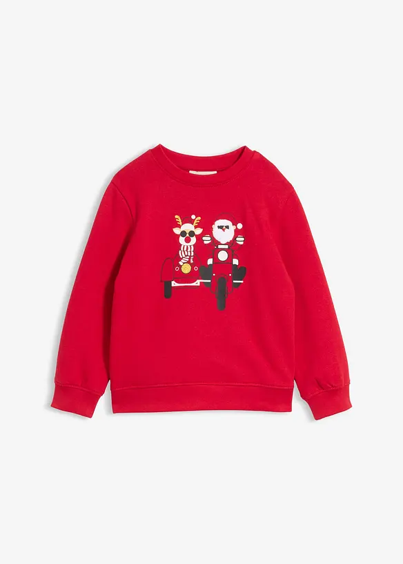 Sweater met kerstmotief van puur biologisch katoen, bonprix