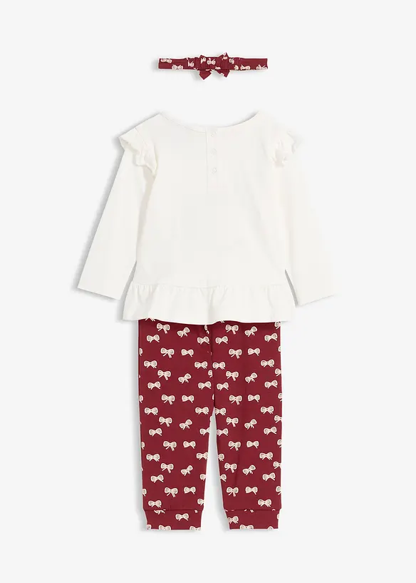 Set bestaande uit een longshirt, legging en hoofdband van puur biologisch katoen (3-dlg. set), bonprix