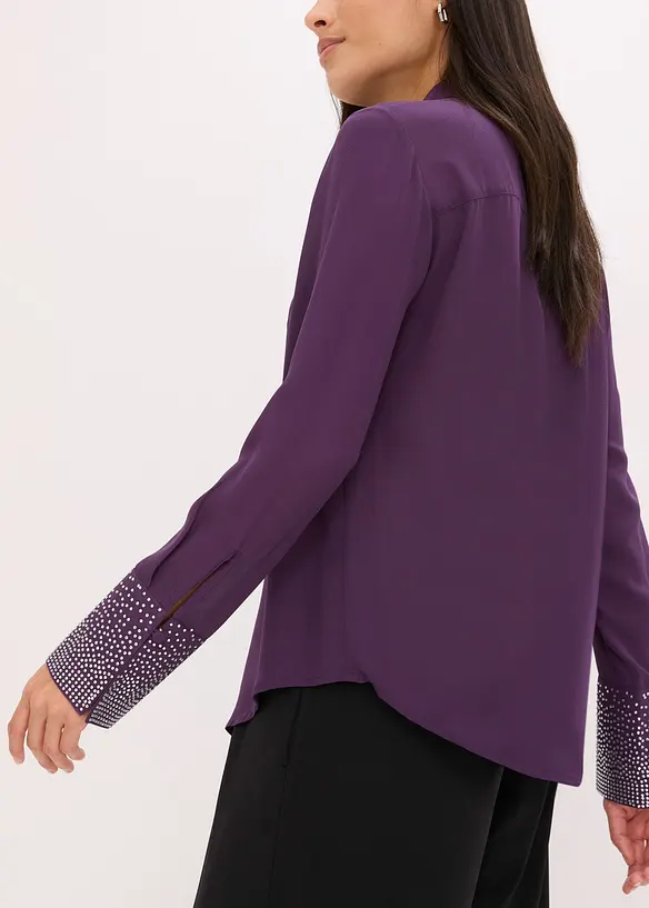 Overhemdblouse met glittersteentjes, bonprix
