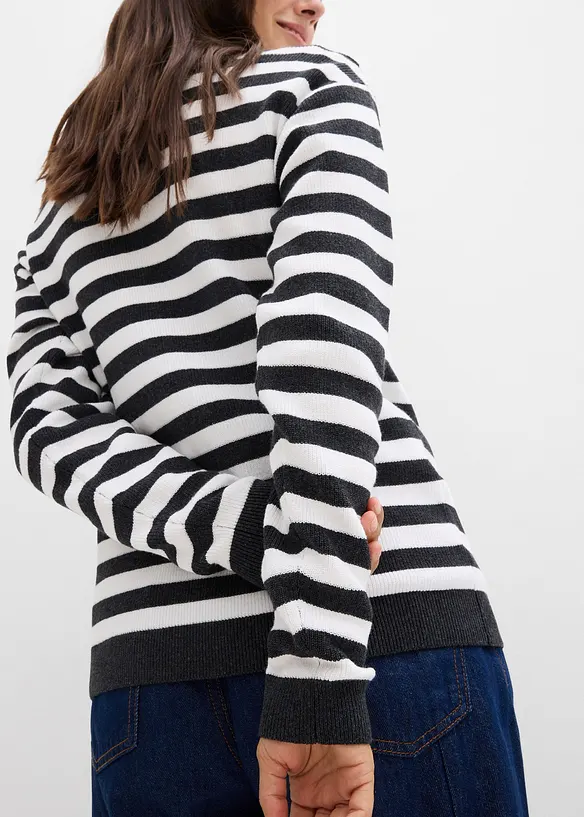 Fijn gebreid vest, ronde hals, bonprix