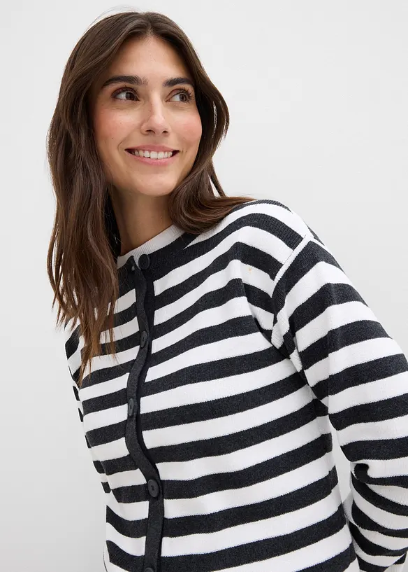 Fijn gebreid vest, ronde hals, bonprix