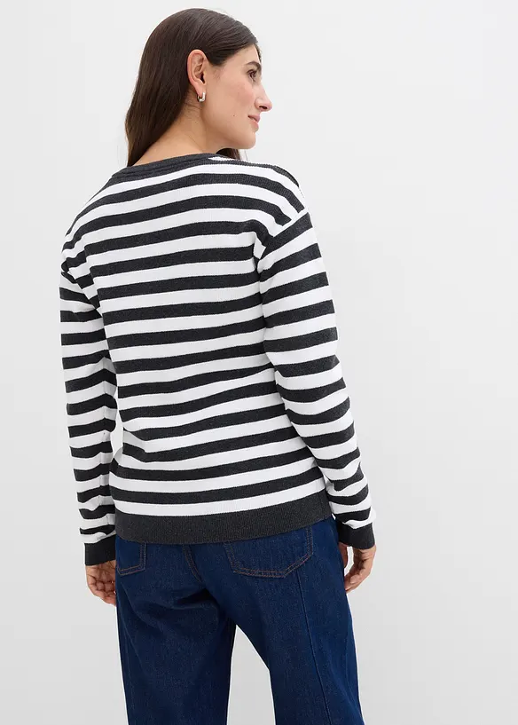 Fijn gebreid vest, ronde hals, bonprix