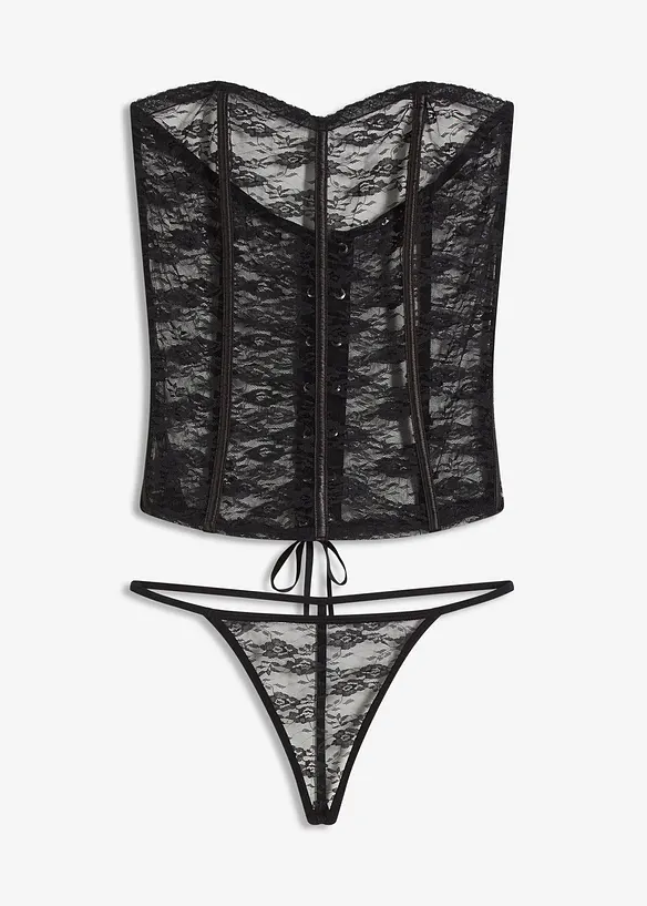 Bustier en slip van kant (2-dlg. set), bonprix