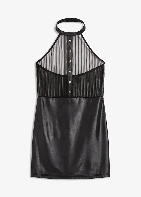 Sexy halter jurk in wetlook, bonprix