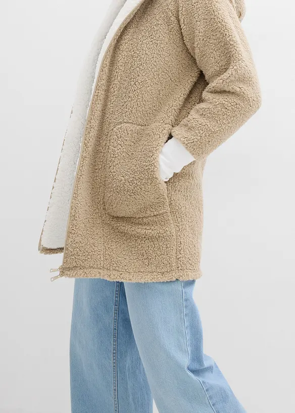 Teddy fleece vest, oversized, bonprix