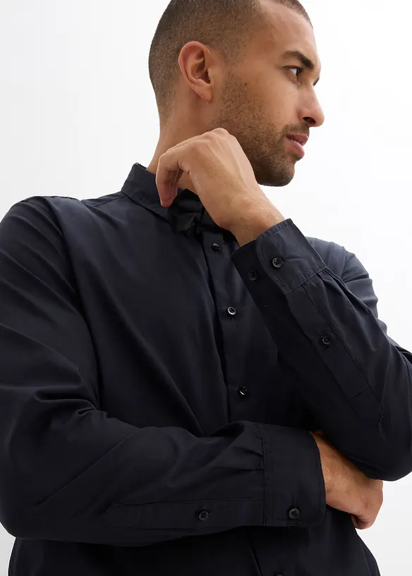 Overhemd en vlinderstrik van biologisch katoen (2-dlg. set), bonprix