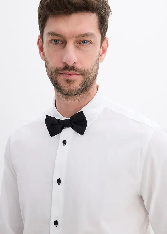 Overhemd en vlinderstrik van biologisch katoen (2-dlg. set), bonprix