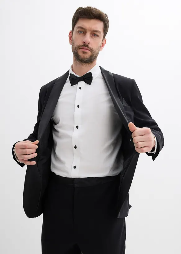 Overhemd en vlinderstrik van biologisch katoen (2-dlg. set), bonprix