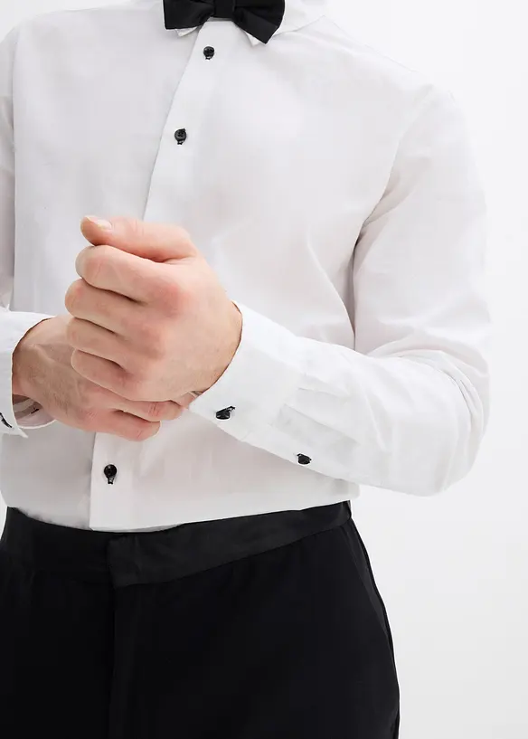 Overhemd en vlinderstrik van biologisch katoen (2-dlg. set), bonprix