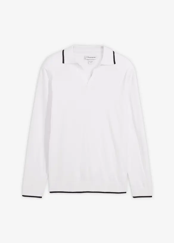 Fijngebreide trui met contrasterende details, bonprix