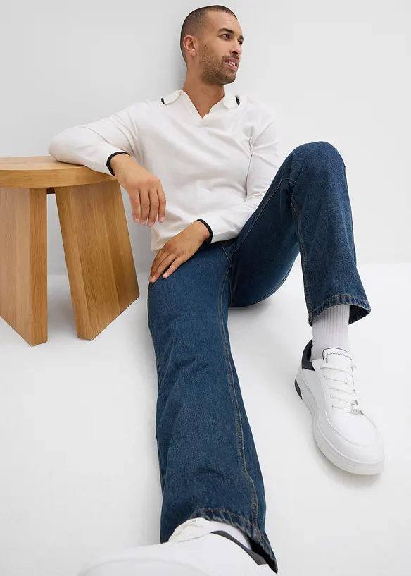 Fijngebreide trui met contrasterende details, bonprix