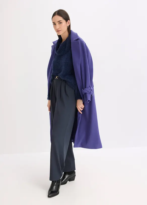 Oversized fluffy trui met een col, bonprix