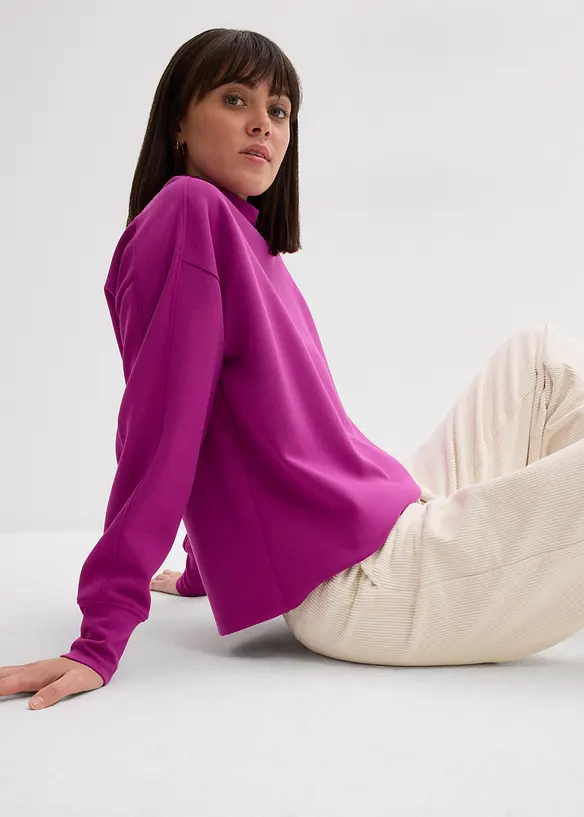 Oversized sweater van zachte scuba, bonprix