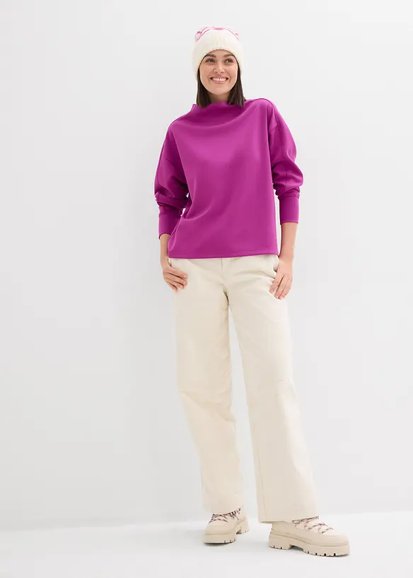 Oversized sweater van zachte scuba, bonprix