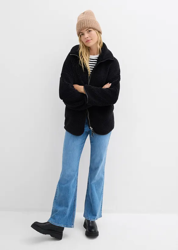 Oversized jas van teddy fleece, bonprix