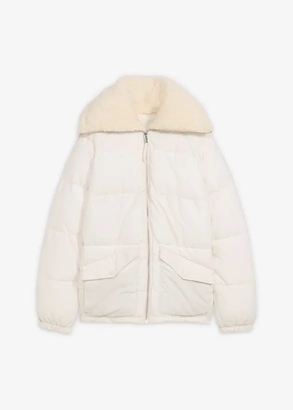 Gewatteerde jas met teddykraag, bonprix