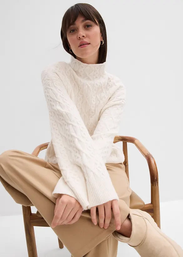 Trui met kabelpatroon, bonprix