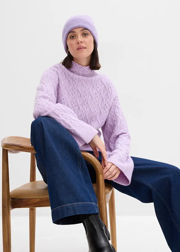 Trui met kabelpatroon, bonprix