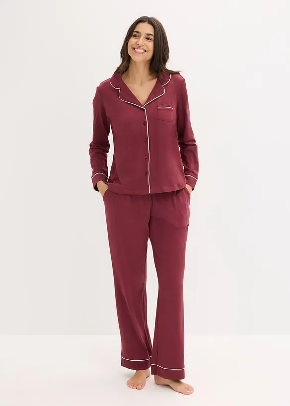 Pyjama van puur katoen met knoopsluiting, bonprix
