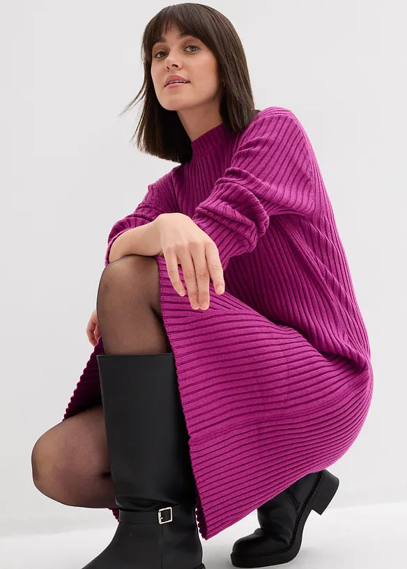 Gebreide mini jurk in een zachte viscosemix, bonprix