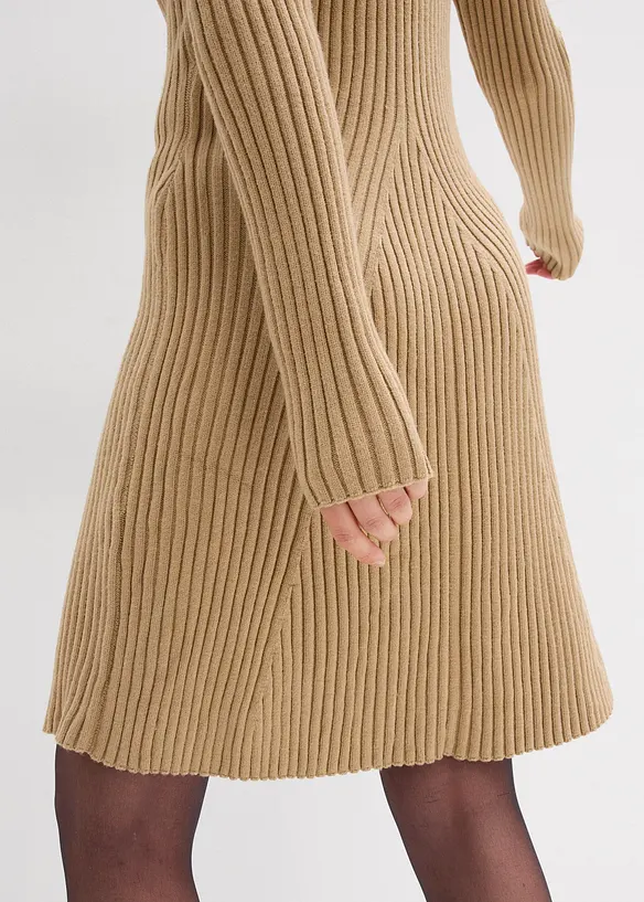 Gebreide mini jurk in een zachte viscosemix, bonprix