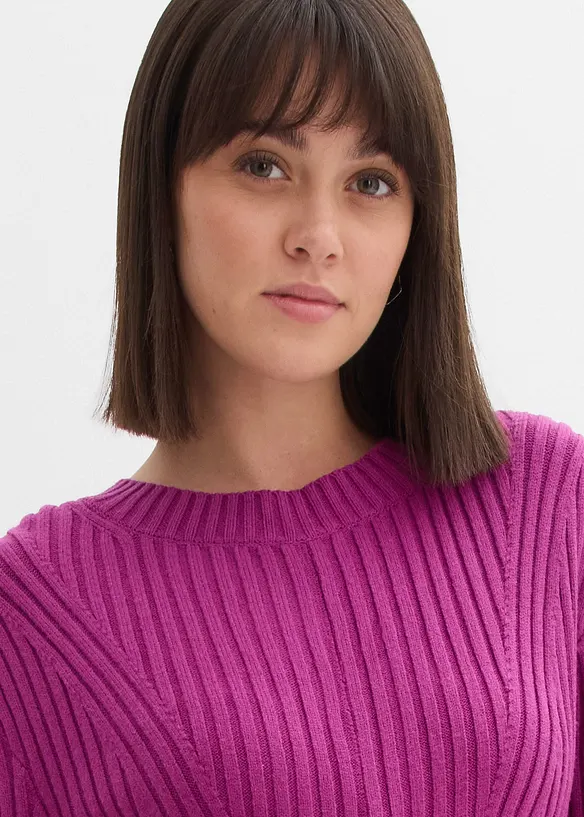 Gebreide mini jurk in een zachte viscosemix, bonprix