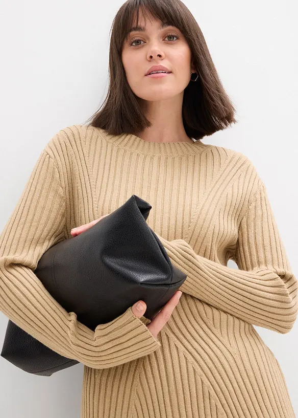 Gebreide mini jurk in een zachte viscosemix, bonprix