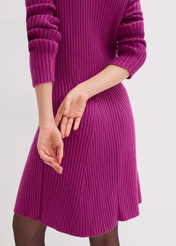 Gebreide mini jurk in een zachte viscosemix, bonprix