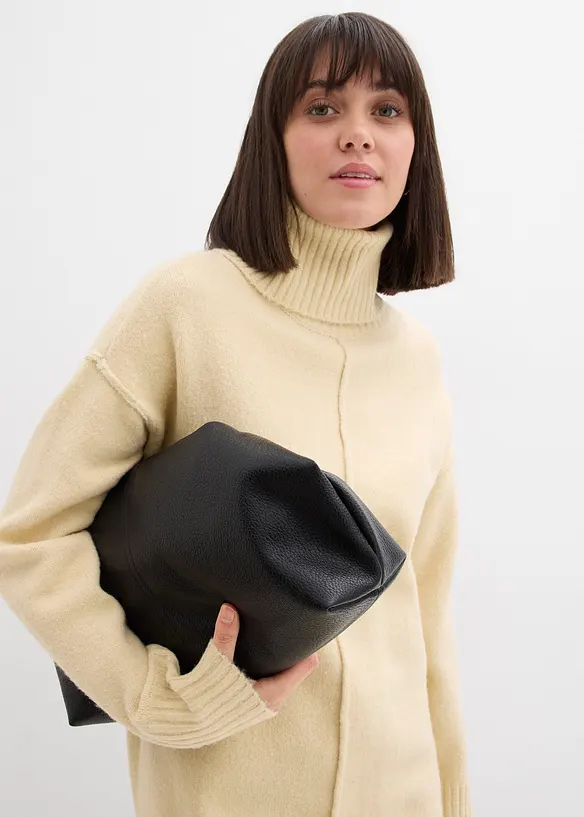 Gebreide jurk met siernaad, bonprix