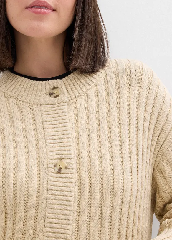 Gebreid vest in een zachte viscosemix, bonprix