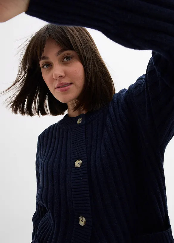 Gebreid vest in een zachte viscosemix, bonprix