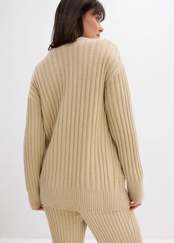 Gebreid vest in een zachte viscosemix, bonprix