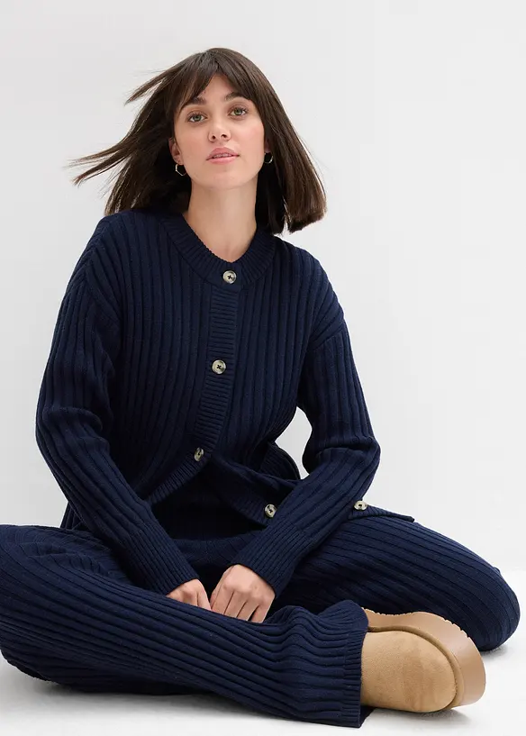 Gebreid vest in een zachte viscosemix, bonprix