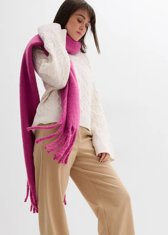 Broek met comfortband in een wollen look, bonprix