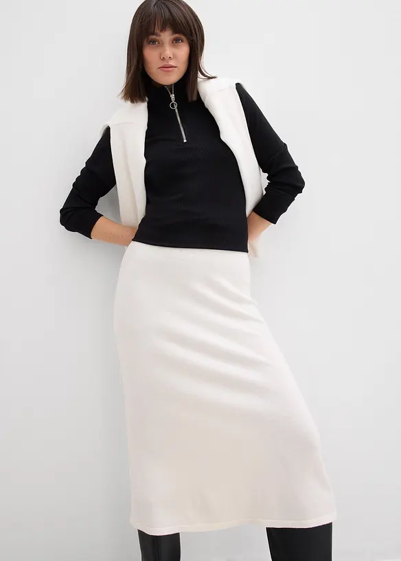 Geribd shirt in een zachte viscosemix, bonprix