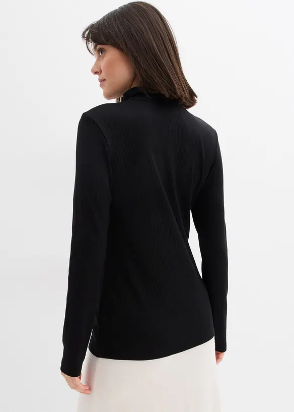 Geribd shirt in een zachte viscosemix, bonprix