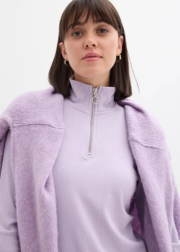 Geribd shirt in een zachte viscosemix, bonprix