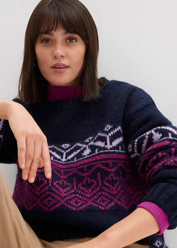 Oversized Noorse trui, bonprix